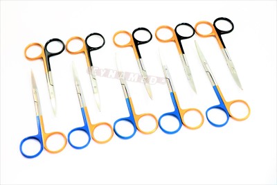 HIGH GRADE SUPERCUT IRIS MICRO SCISSORS 4.5'' 10 PCS CURVED STAINLESS STEEL