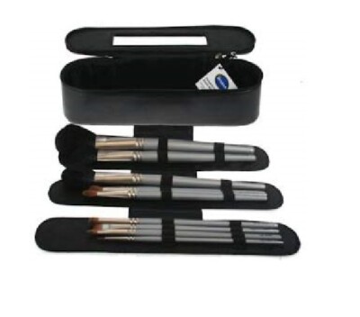 Denman Dmb Make-Up Pinsel & Tasche Mit Spiegel Multi Auflistung DMB1 2 3 4 5 6 7