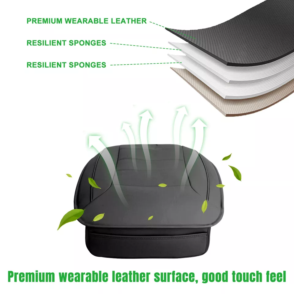 Universal Car Seat Cover Front PU Leather Breathable Pad Mat Surround Protector Foto 3 de 4