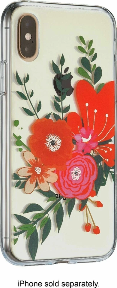 Platino - Funda rígida transparente para Apple iPhone X y XS - Floral transparente Foto 4 de 4