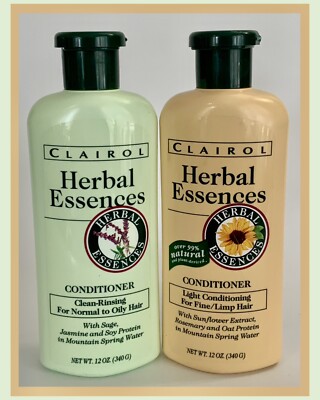 Clairol Herbal Essences Conditioners 1994 12 Oz Ea W/Sage-Sunflower - SET OF 2!