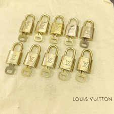 LOUIS VUITTON LV 10 SET PADLOCK KEY CHARM CADENA GOLD-PLATED FRANCE 36JF454