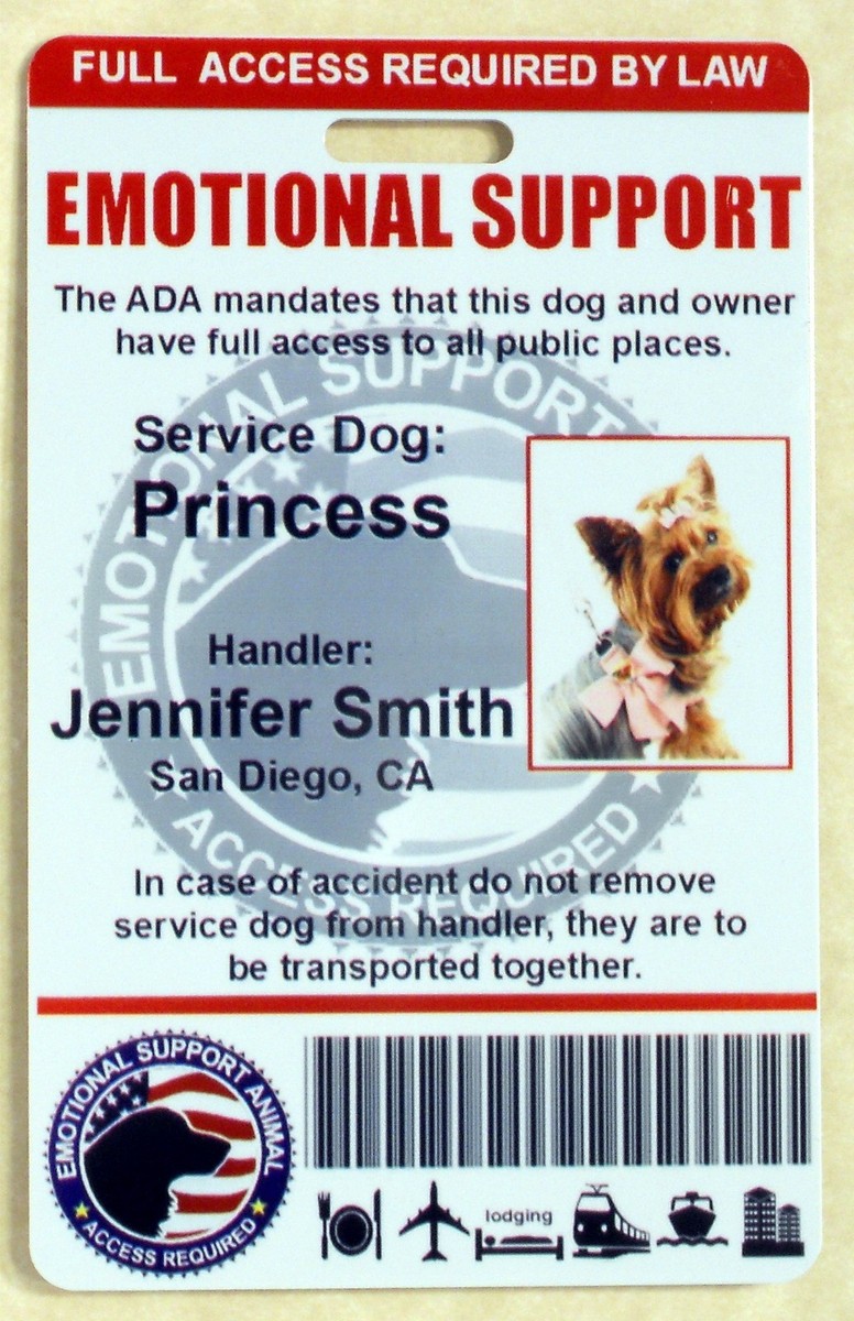Esa Dog Accessories Florida Emotional Support Dog Certificate ID