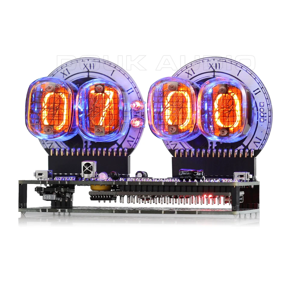 Retro 4*QS27 / QS30 Nixie Tube Clock RGB LED Display WIFI Desk Night Light Gift - Image 3 of 4