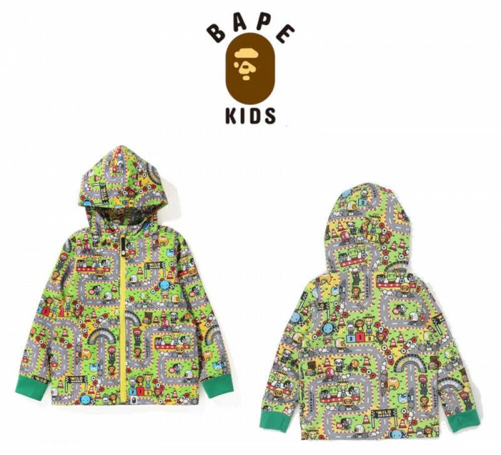 A BATHING APE Kids' Clothes Hooded Jacket BABY MILO RACING 