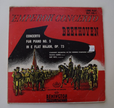LP vinyl 12'' Beethoven Emperor Concerto. Felicitas Karrer. Kurt Woss. Remington