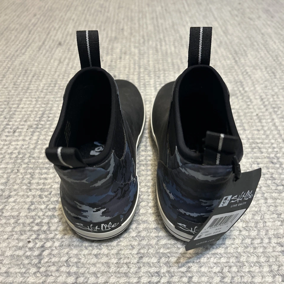 Salt Life Camo Black w/ Blue Fishing Boots Waterproof Size Men's 6 / Women's 7.5 - Image 4 of 4