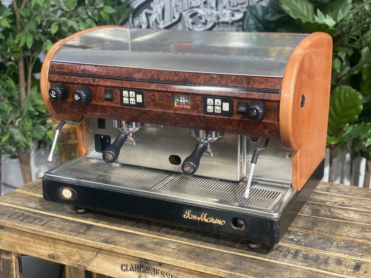 SAN MARINO LISA 2 GROUP BRIER WOOD ESPRESSO COFFEE MACHINE