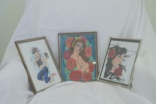 Pen and Ink Drawings 3 8 x 10 - day of the dead, Minnesota, women, fun: framed