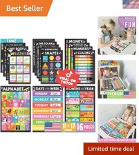 16 Educational Posters for Toddlers 1-3 - Learning Poster for Kids Ages 3-5, ...