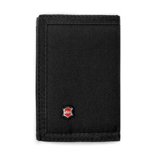 Tri Fold Wallet for Men, Wallet for Teen Boys, Nylon Coin Purse with Black