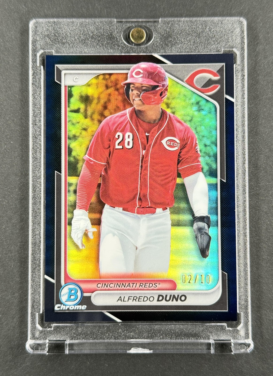 Alfredo Duno Chrome Prospects Black #/10 Refractors 2024 Bowman Card Reds