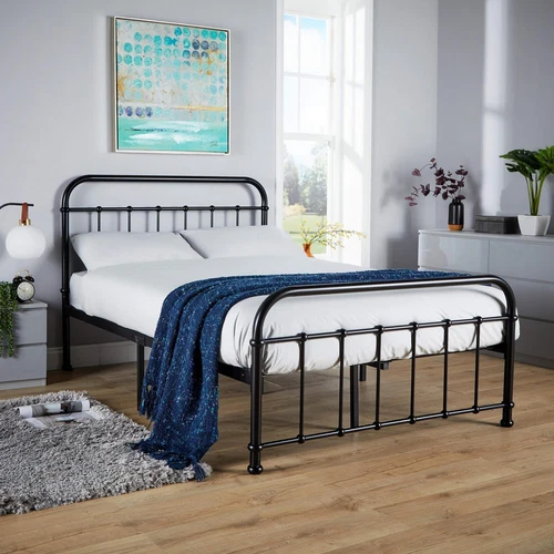 Metal Bar Bed Frame Single Double 3ft 4ft 4ft6 Solid Slats Bedroom Seconds