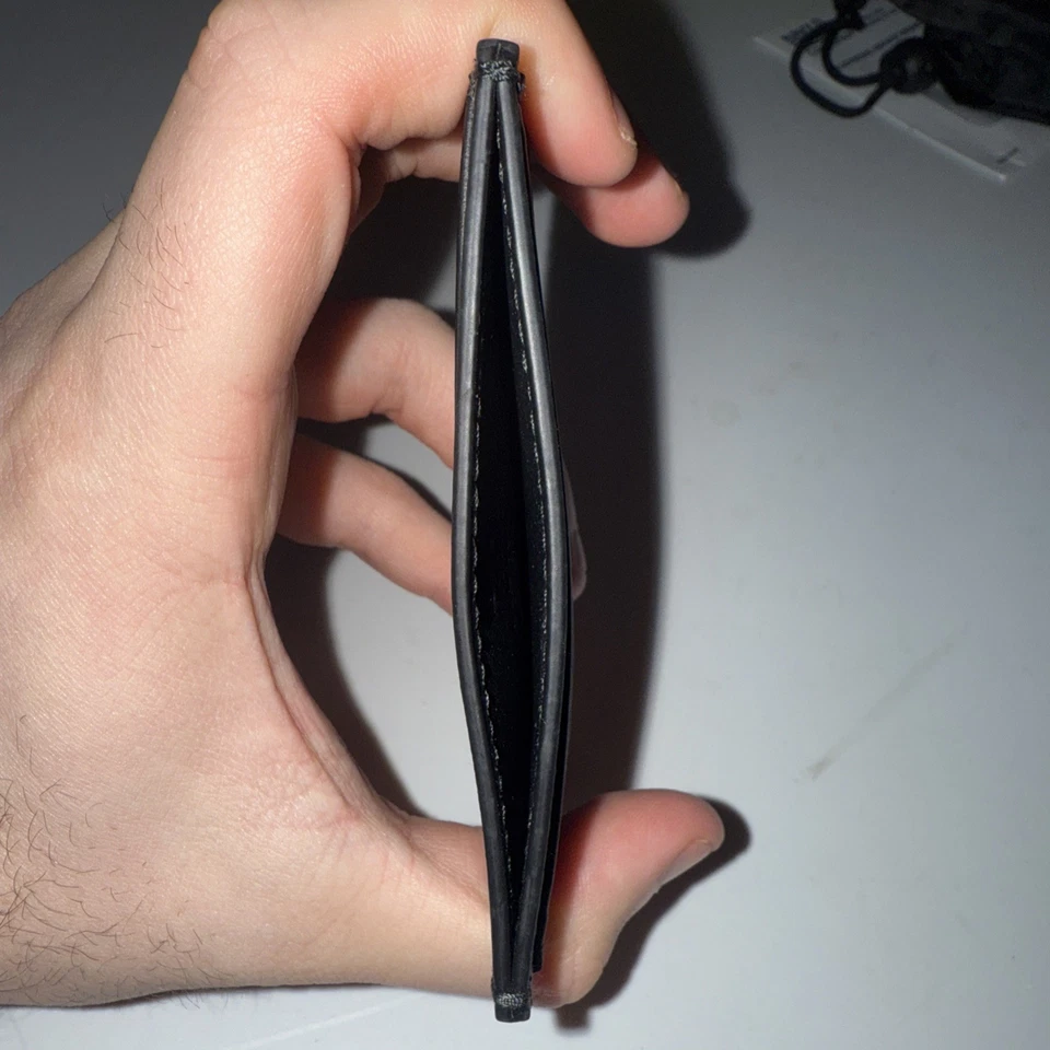 Estuche para tarjetas Gucci Microguccissima de cuero negro con logotipo 262837 NUEVO AUTÉNTICO Foto 4 de 4