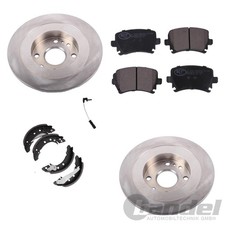 BREMSSCHEIBEN +BELÄGE +HANDBREMSE HINTEN für MERCEDES C-KLASSE W203 R171 CLK SLK