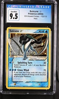 CGC 9.5 (CGC 10) Suicune (Gold Star) EX Unseen Forces 115/115 Holo Pokemon SWIRL