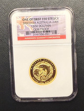 Australia 2008P 1/2 oz Gold $50 NGC GEM PROOF Discover Australia - Dolphin 4467.28 per troy oz