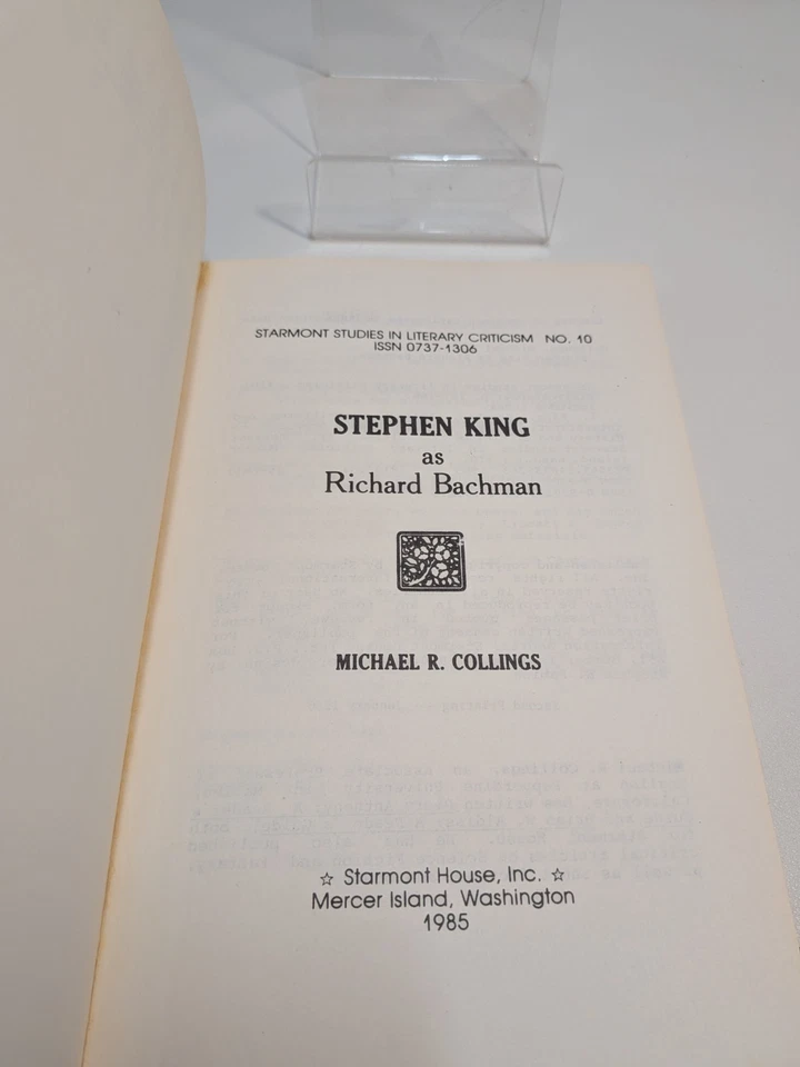 Stephen King as Richard Bachman 1985  Michael R. Collings Vtg Rare PB Novel - Image 3 of 4
