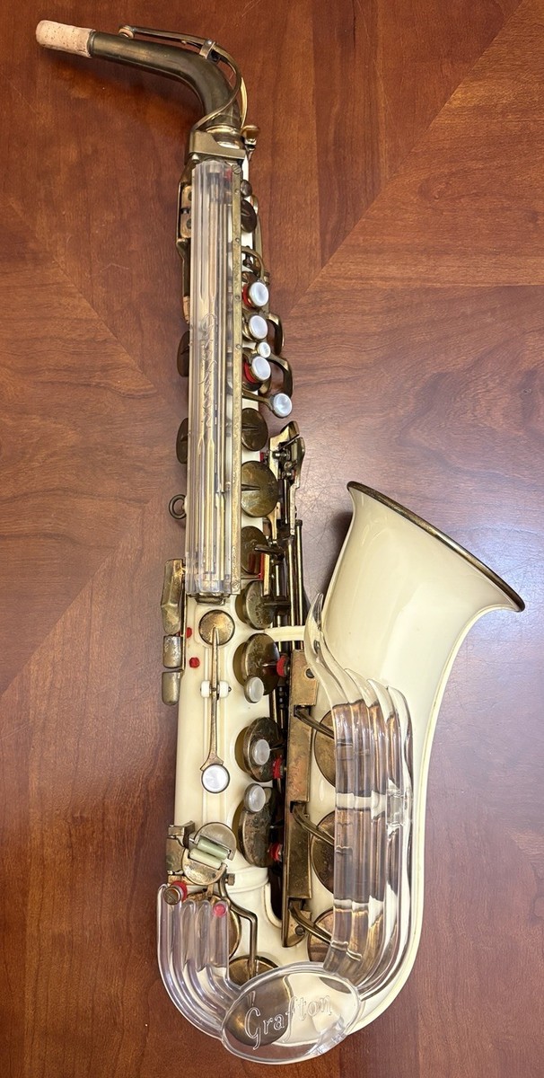 Graftonフェアリー・アルファベットシンブル　7つ　スカラップ辺 Rare 1960s Grafton Acrylic Alto Saxophone W/ Case Sax Stand