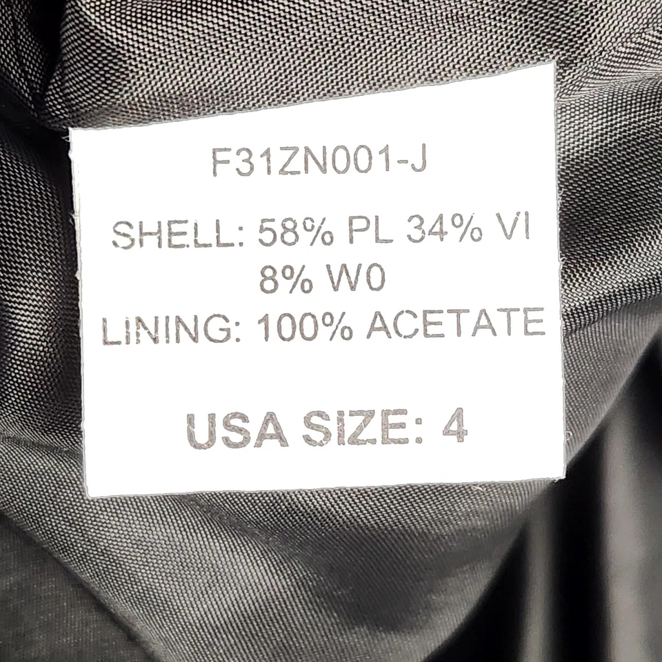 Nicola Blazer Womens 4 Black Silver Paisley Jacquard Button Front Made in Italy - Image 4 of 4