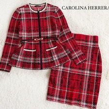 Carolina Herrera Stretch Set Up Jacket Skirt XS 36cm Shoulder 59cm Length