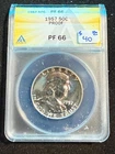 1957 FRANKLIN PROOF HALF DOLLAR  ANACS PF 66