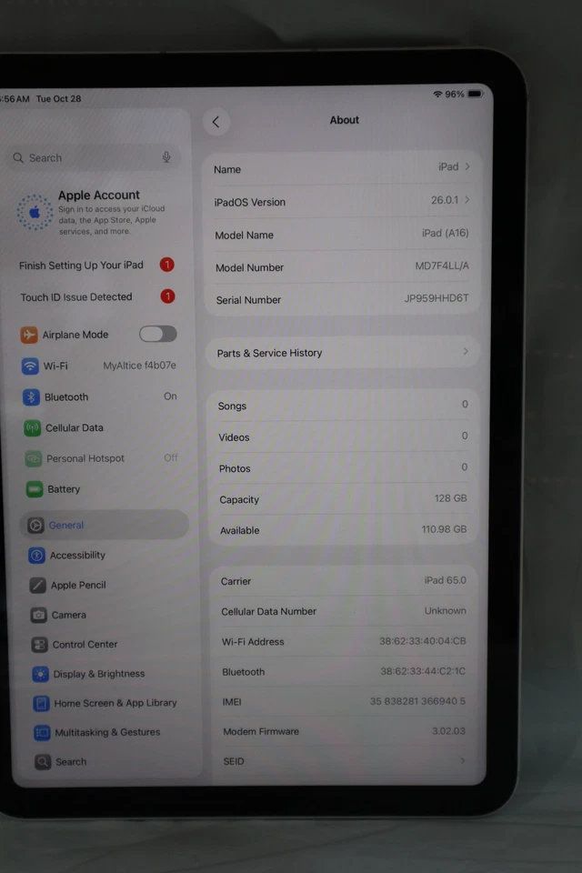 Apple iPad 11" (A16) - 128GB - Silver (WiFi Only) MD7F4LL/A #19959 - Image 2 of 4