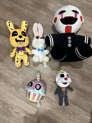 FNAF Plush Lot of 5 - Movie Yellow Rabbit, Puppet, Cupcake