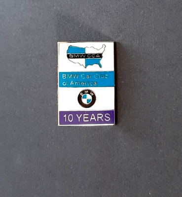 Enamel Tie Tac Lapel Pin BMW Car Club of America 10 Years BMWCCA
