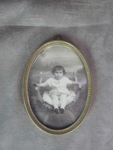CADRE-PHOTO OVALE, ancien, en