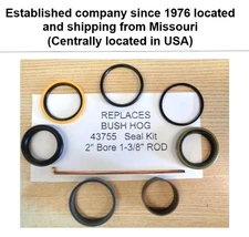 43755 Bush Hog Replacement seal kit 2" cylinder bore & 1-3/8" Rod