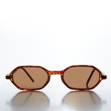 Micro Geometric Vintage Sunglasses Golden Speckle Brown Lens - Tyrell