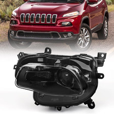 Headlight Assembly for Jeep Cherokee 2014-2018 Only for Halogen Type  Black O