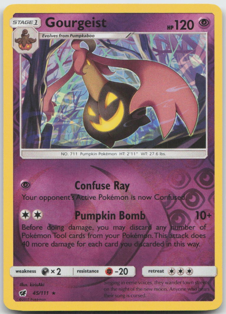 Gourgeist 45/111 Rare Crimson Invasion Pokemon TCG Reverse Holo NM