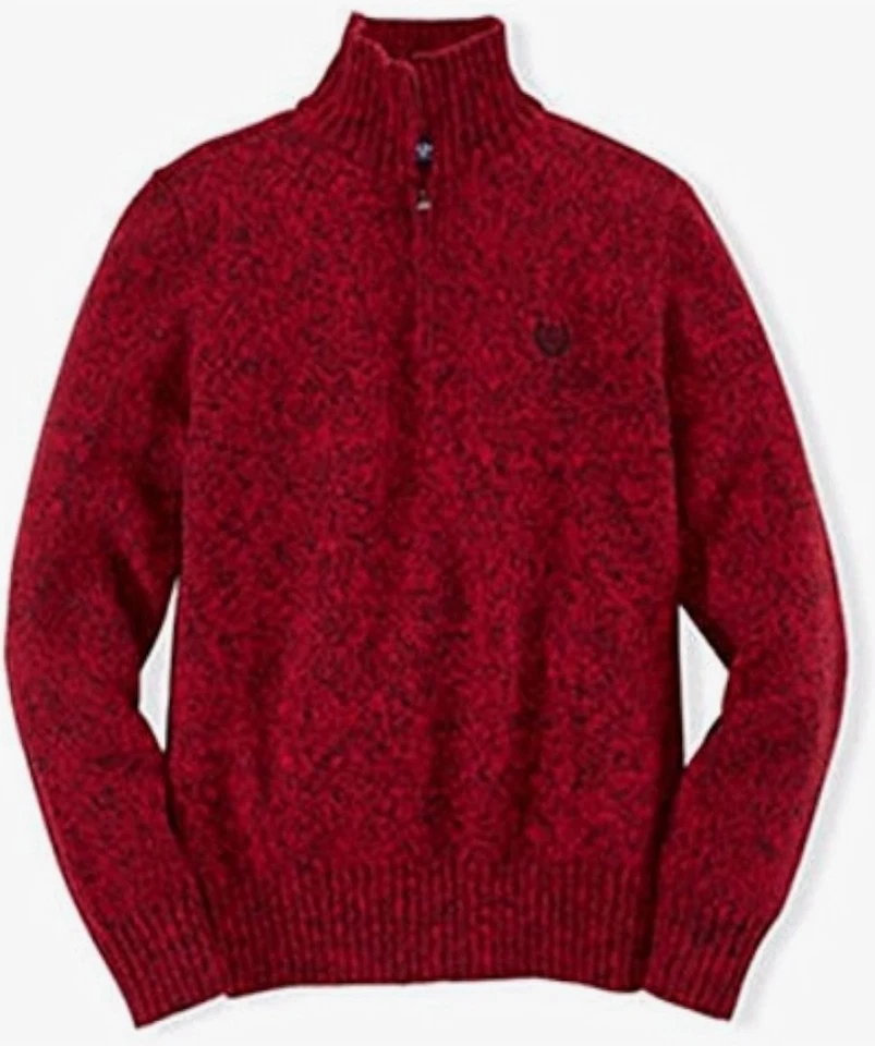 Suéter Chaps Little Boys Rojo Jaspeado Tejido 1/4 Cremallera Manga Larga 4, 2003-ROJO-4 Foto 2 de 2
