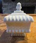Westmoreland Milk Glass Wedding Box with Lid Vintage 1950s- 6" Tall
