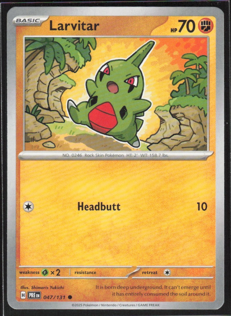 2025 Scarlet & Violet Series - Prismatic Evolutions Larvitar Common #47