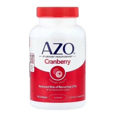 AZO Cranberry Urinary Tract Health Dietary Supplement, Sugar Free, 100 Count