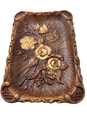 Vintage MULTI PRODUCTS 1944 Tray Floral Design Faux Wood