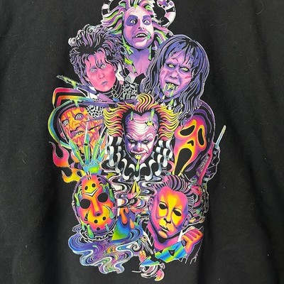 sweatshirt sz 2XL Faces of horror halloween beetlejuice pennywise Freddy Krueger