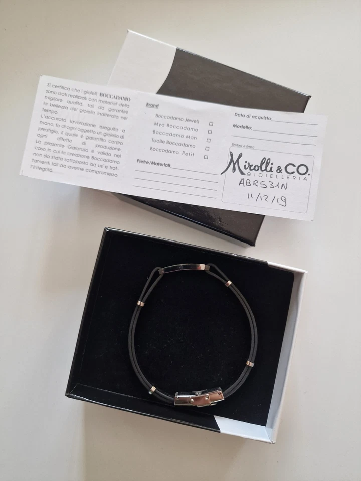 Bracciale da Uomo Boccadamo Man in Acciaio e Similpelle nera ABR531N - Imagen 3 de 4