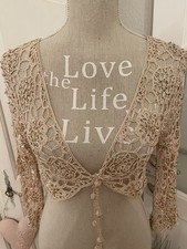 . Nicowa Design Häkeljacke Bolero Jäckchen Gold 