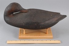 Antique 1930s DOWN EAST Freeport Maine Wood Preener Preening Duck Decoy NR