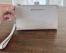 Michael Kors Double Zip Wallet Wristlet Ash Gray