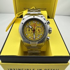 NEW INVICTA RACING 47748 YELLOW DIAL STEEL SPORTS WATCH 48MM