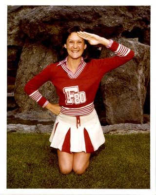 Cheerleader Spirit Short Skirt Cute On Knees Red/White Uniform Snapshot