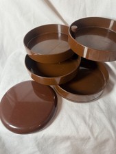Vintage Interdesign Swivel Vanity Jewelry Retro Mod Desk Organizer Brown Usa