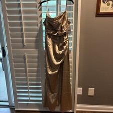 Birdie Grey Lydia Shiny gold size large dress NWT