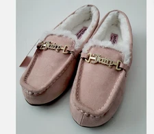 Juicy Couture faux shearling loafers flats Womens size 8 9 10 pink