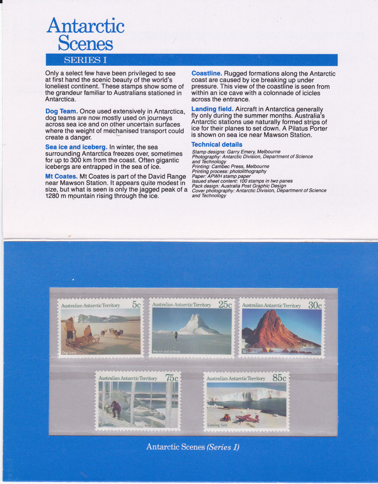 1984 AAT Antarctic Scenes I - Post Office Pack